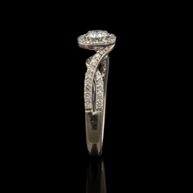 Pre-Owned Diamond Halo Ring in 14K White Gold