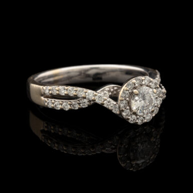 Pre-Owned Diamond Halo Ring in 14K White Gold