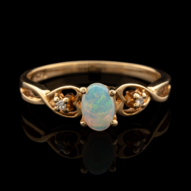 Pre-Owned Opal & Diamond Ring in 14K