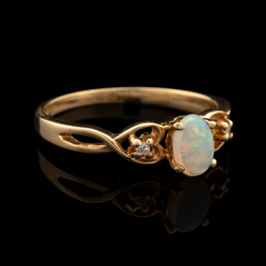 Pre-Owned Opal & Diamond Ring in 14K