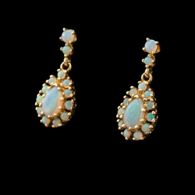 Pre-Owned Opal Dangle Earrings in 14K