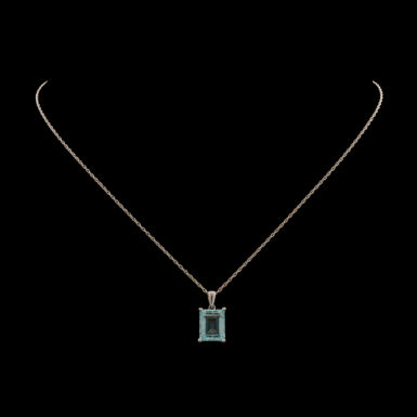 Pre-Owned Aquamarine Pendant in 14K White Gold