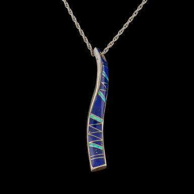 Carol Felley Pre-Owned Lapis & Synthetic Opal Necklace