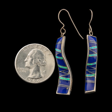 Carol Felley Pre-Owned Lapis & Synthetic Opal Earrings