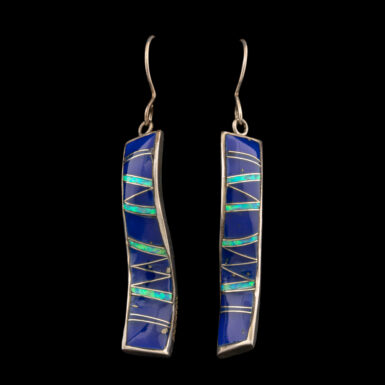 Carol Felley Pre-Owned Lapis & Synthetic Opal Earrings