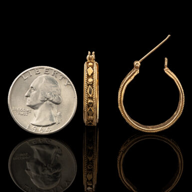 Pre-Owned 14K Fancy Hoop Earrings