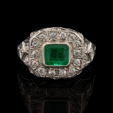 Vintage Emerald & Old Mine Diamond Ring