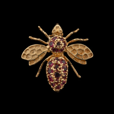 Vintage 14K Ruby Bee Pin