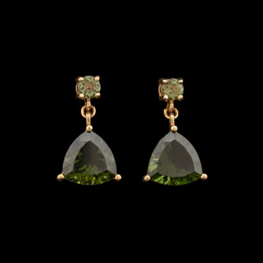 Pre-Owned Moldavite Dangle Earrings