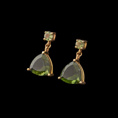 Pre-Owned Moldavite Dangle Earrings