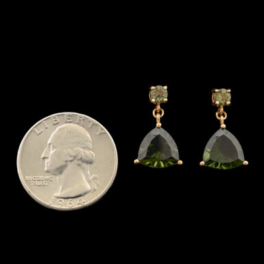 Pre-Owned Moldavite Dangle Earrings