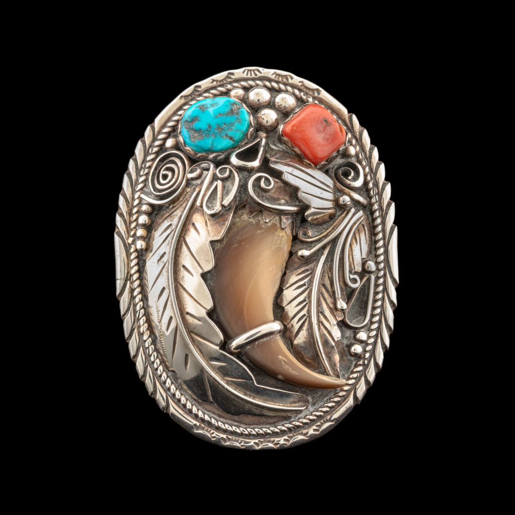 Pre-Owned Native American Bear Claw Bolo Pendant