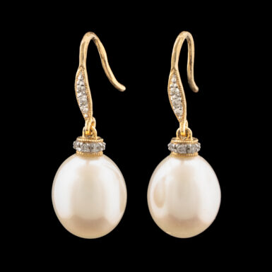 Pre-Owned Pearl & Diamond Earrings