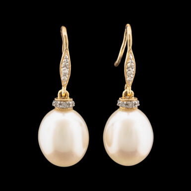 Pre-Owned Pearl & Diamond Earrings