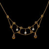 Antique Art Nouveau Citrine & Pearl Necklace