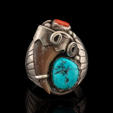 Percy Spencer Pre-Owned Native American Turquoise & Bear Claw Ring