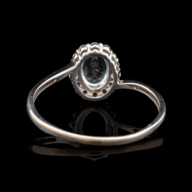 Pre-Owned Aquamarine & CZ Ring in 10K White Gold