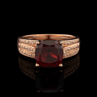 Pre-Owned 14K Pyrope Garnet & Diamond Ring