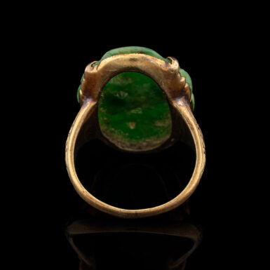 Vintage Carved Jade Ring in 14K