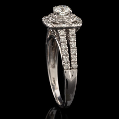 Pre-Owned 1.46 Carat tw White Gold Diamond Halo Ring