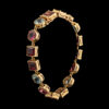 Pre-Owned Garnet & Aquamarine Bracelet in 14K