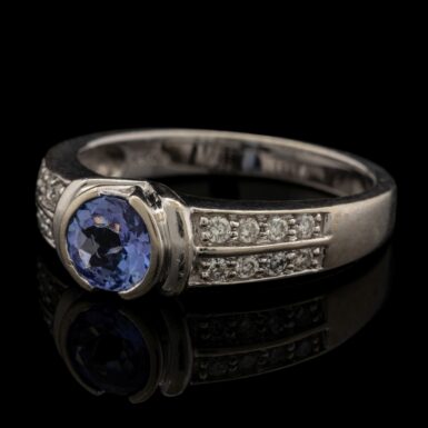 Pre-Owned Tanzanite & Diamond Ring in 14K White Gold