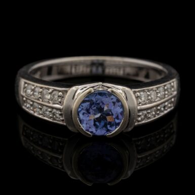 Pre-Owned Tanzanite & Diamond Ring in 14K White Gold