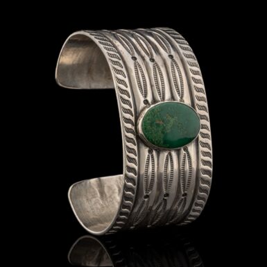 Vintage Navajo Sterling Turquoise Cuff Bracelet