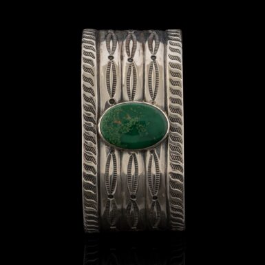 Vintage Navajo Sterling Turquoise Cuff Bracelet