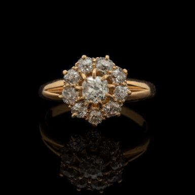 Antique Diamond Cluster Ring in 15K
