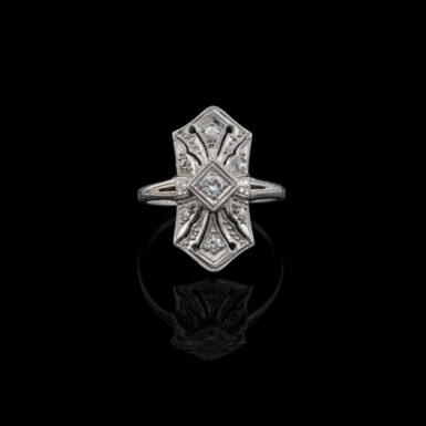 Antique Platinum & Diamond Filigree Ring
