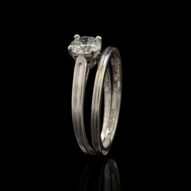 Vintage 1942 Tiffany Platinum Diamond Wedding Set With Orginal Box