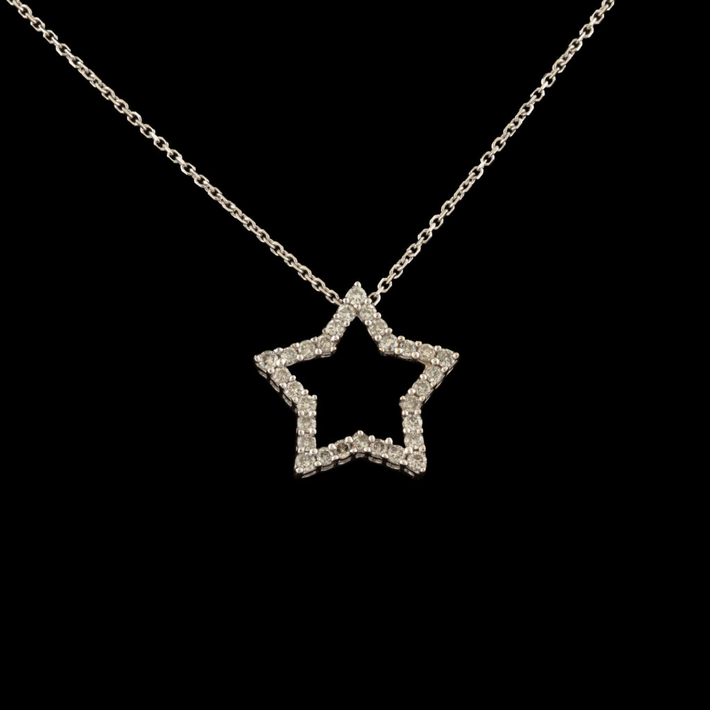 Pre-Owned Diamond Star Pendant in 14K White Gold