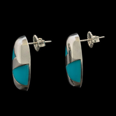 Fortino Mota Vintage Sterling & Enamel Stud Earrings