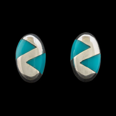 Fortino Mota Vintage Sterling & Enamel Stud Earrings
