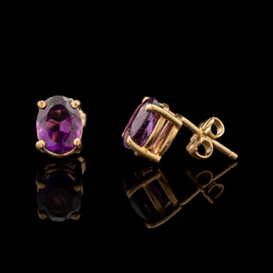 Pre-Owned Amethyst Earrings in 14K