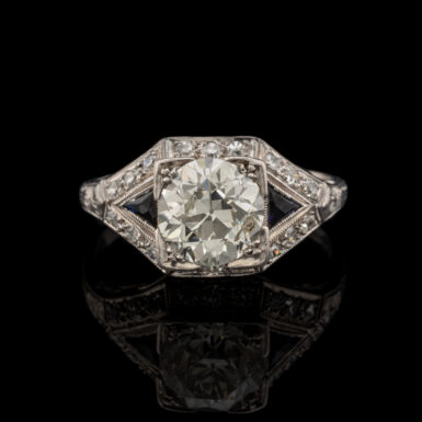 Antique 2.16 Carat tw Old European Cut Diamond Ring 