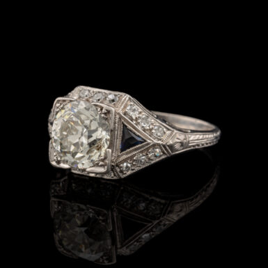 Antique 2.16 Carat tw Old European Cut Diamond Ring 