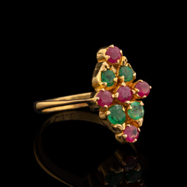 Pre-Owned Emerald & Ruby Ring in 18K