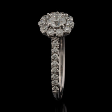 Pre-Owned 14K White Gold Diamond Halo Ring