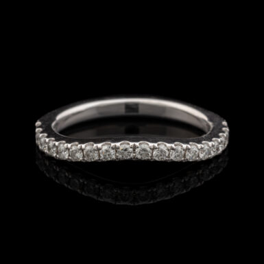 Pre-Owned 14K White Gold Diamond Contour Band