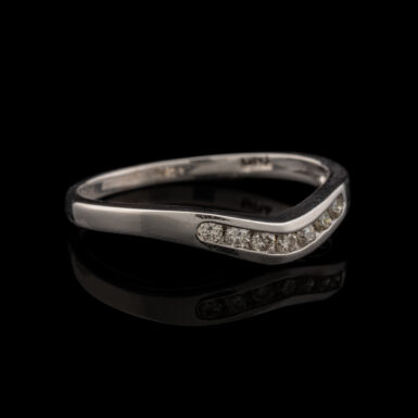 Pre-Owned 14K White Gold Diamond Contour Band