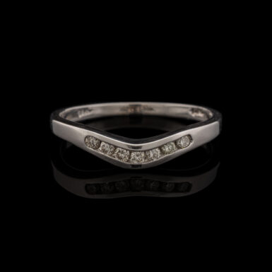 Pre-Owned 14K White Gold Diamond Contour Band