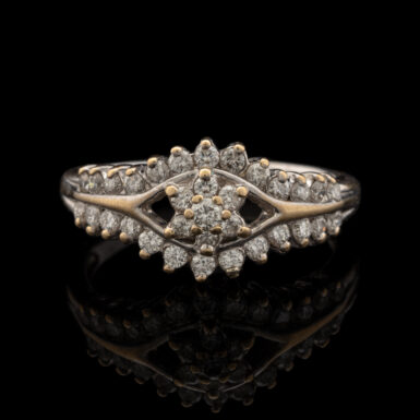 Pre-Owned Flower Diamond Ring in 14K White Gold