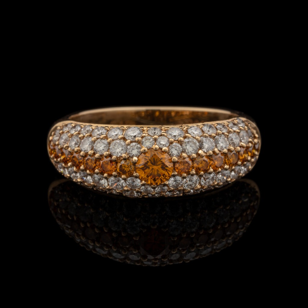 Pre-Owned White Diamond & Gold Diamond Ring