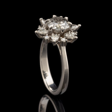 Pre-Owned 1.34 Carat tw Salt & Pepper Diamond Ring in Platinum