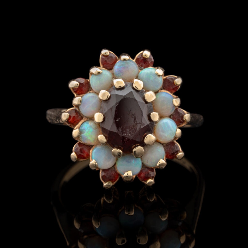Vintage Garnet & Opal Ring in 10K