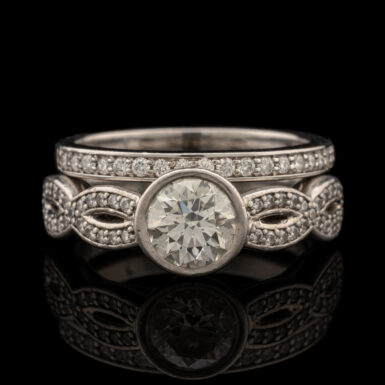 Pre-Owned 1.10 Carat tw Diamond Ring Bezel Set in Platinum