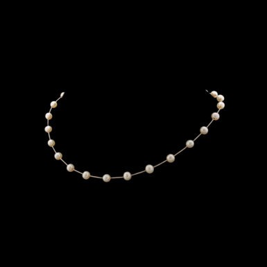 Pre-Owned 14K White Gold Fresh Water Pearl Station Necklace