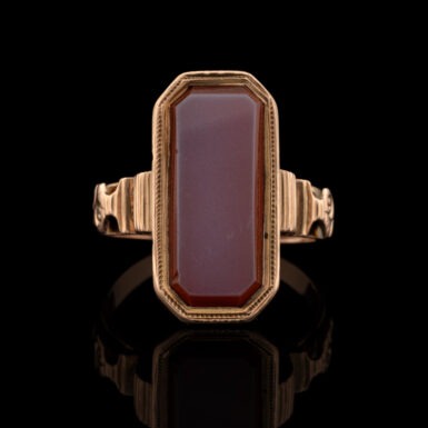 Antique Banded Agate Ring in 14K Rose Gold